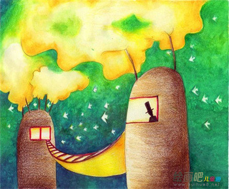 彩色铅笔画：彩色铅笔捉迷藏