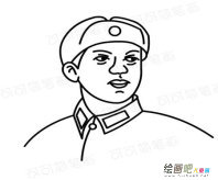 雷锋简笔画：橙色的“雷锋”