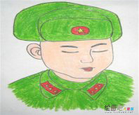 雷锋简笔画：雷锋精神永驻心中