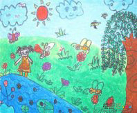 儿童画春天：春姐姐来了