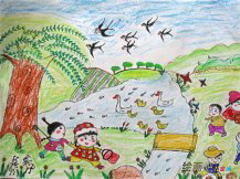 儿童画春天：诗意的春