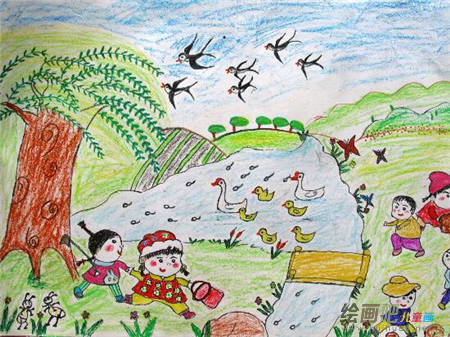 儿童画春天:诗意的春 儿童画春天:诗意的春