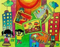 庆六一儿童画：六一儿童节的画