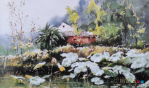 水彩画：画中美丽奇妙的小精灵