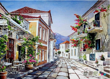 水彩画：他的眼睛笑了