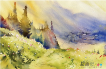 水彩画：赞蜡烛