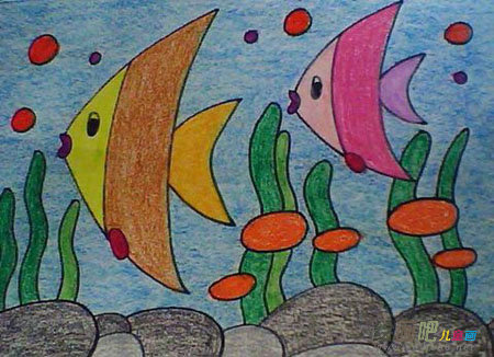 海洋生物简笔画：象鼻鱼