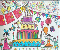 庆国庆儿童画：爱国情感