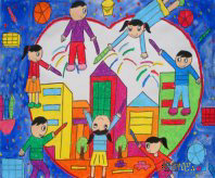 庆六一儿童画：迎接“六一”