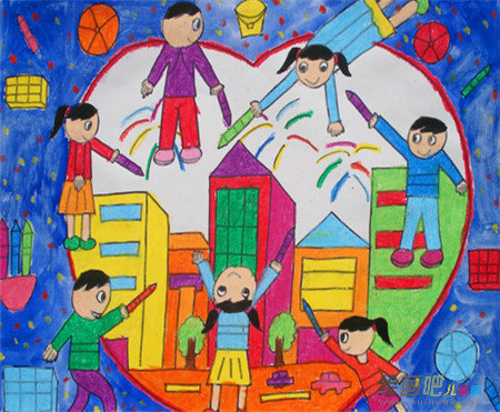 庆六一儿童画：迎接“六一”