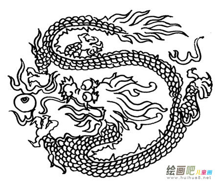 龙的简笔画：腾飞的中国龙