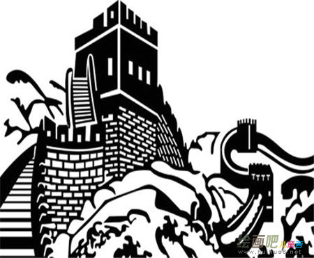 长城简笔画:登长城 长城简笔画:登长城