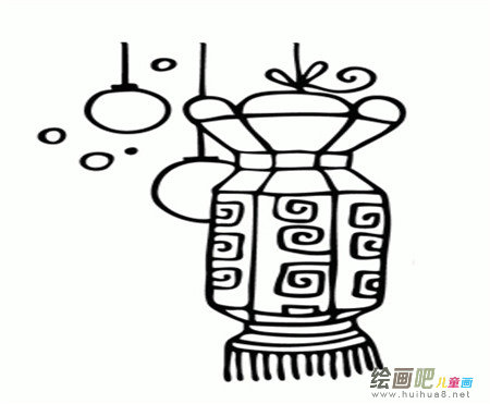 灯笼简笔画：看挂灯笼