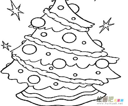 圣诞树简笔画：装扮圣诞树