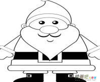 圣诞老人简笔画：圣诞老人给我送礼物