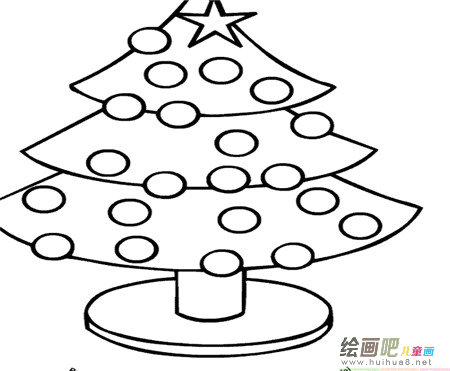 圣诞树简笔画:圣诞狂欢 圣诞树简笔画:圣诞狂欢