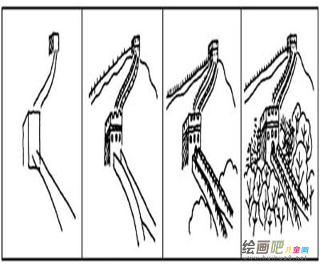 长城简笔画:长城的美丽景色 长城简笔画:长城的美丽景色