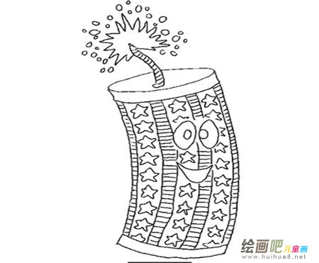 鞭炮简笔画：庆祝新年的到来