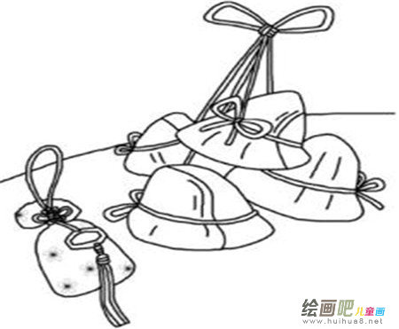 粽子简笔画：吃粽子