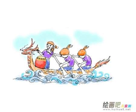 龙舟简笔画：龙舟