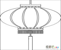 灯笼简笔画：大红灯笼简笔画