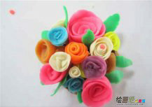 橡皮泥手工制作：玫瑰花