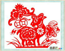 剪纸图案大全：羊年剪纸