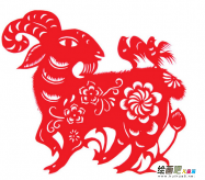 剪纸图案大全：民俗风格羊年窗花