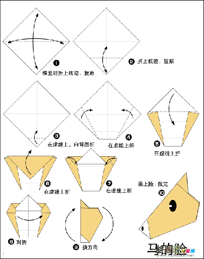 折纸大全：折马的脸