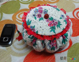 布艺手工制作：Y精美南瓜泡芙置物篮的做法图解教程