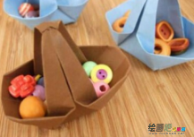 折纸大全：手工折纸篮子的折法 怎么折出一个纸