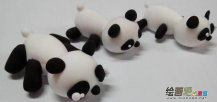 橡皮泥手工制作：爱睡觉的小熊猫