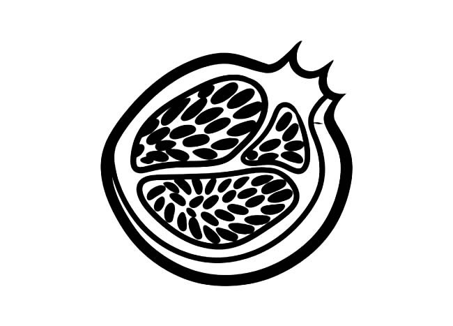 石榴简笔画水果