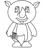 卡通犀牛人物简笔画步骤图片大全