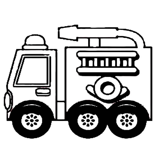 消防车交通工具简笔画步骤图片大全