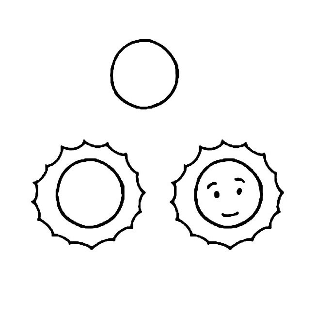 太阳风景简笔画步骤图片大全