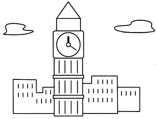 大本钟简笔画图片