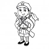 解放军简笔画图片