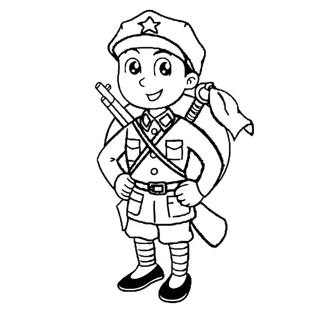 解放军简笔画图片