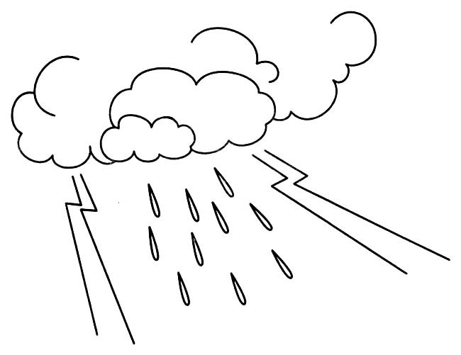 雷阵雨简笔画图片