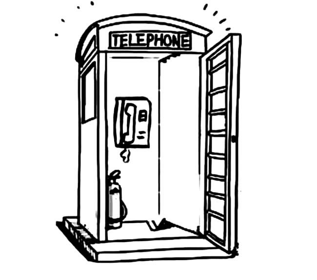 电话亭简笔画图片