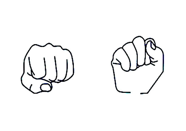 拳头手势简笔画图片