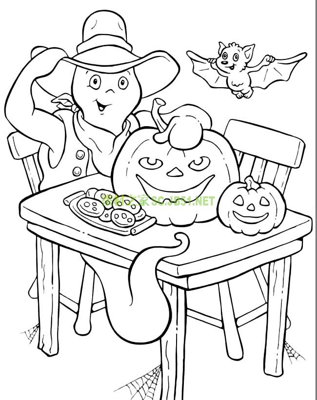 万圣节小鬼简笔画图片