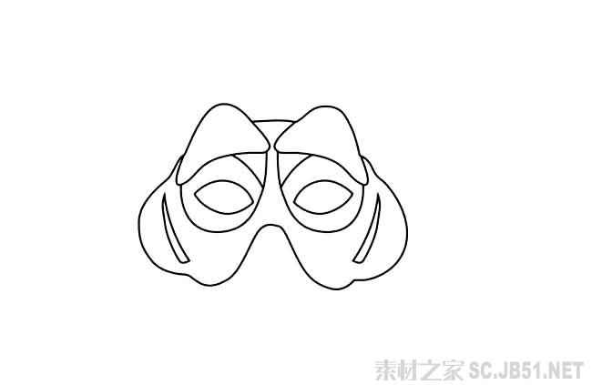 万圣节面具简笔画图片