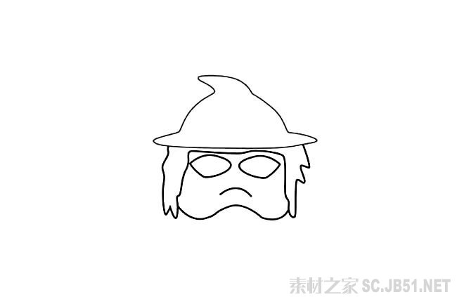 万圣节面具简笔画图片