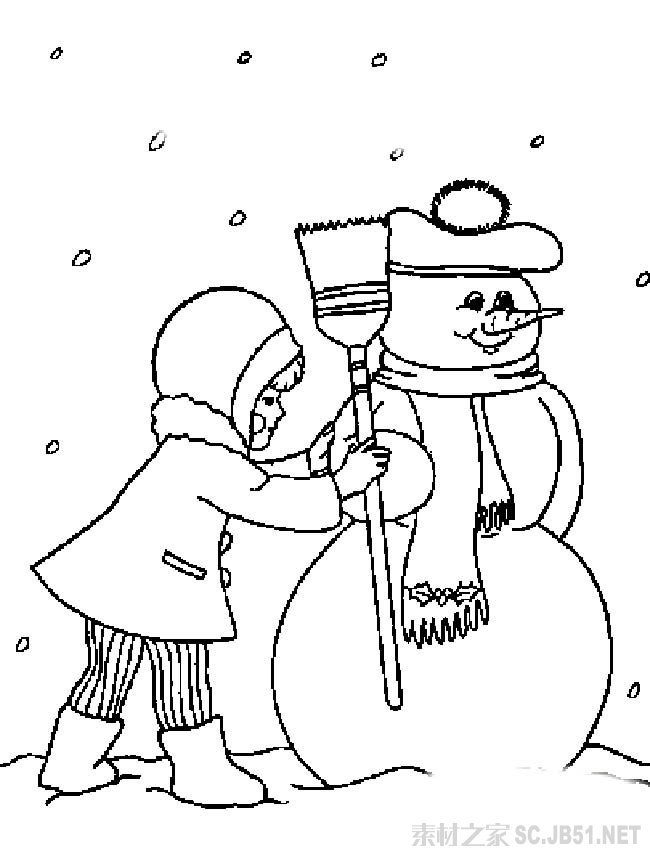 雪人简笔画图片