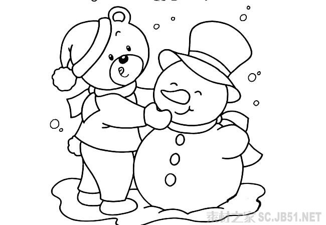 卡通雪人简笔画图片