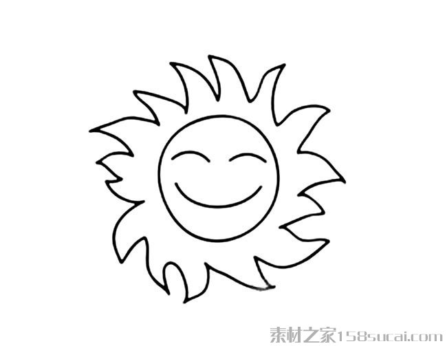 卡通太阳笑脸简笔画图片