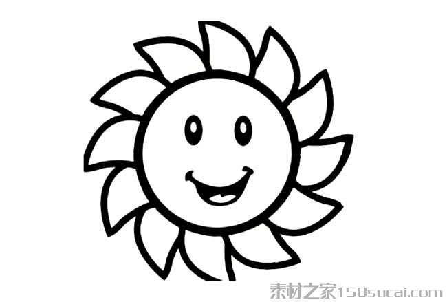 卡通太阳笑脸简笔画图片