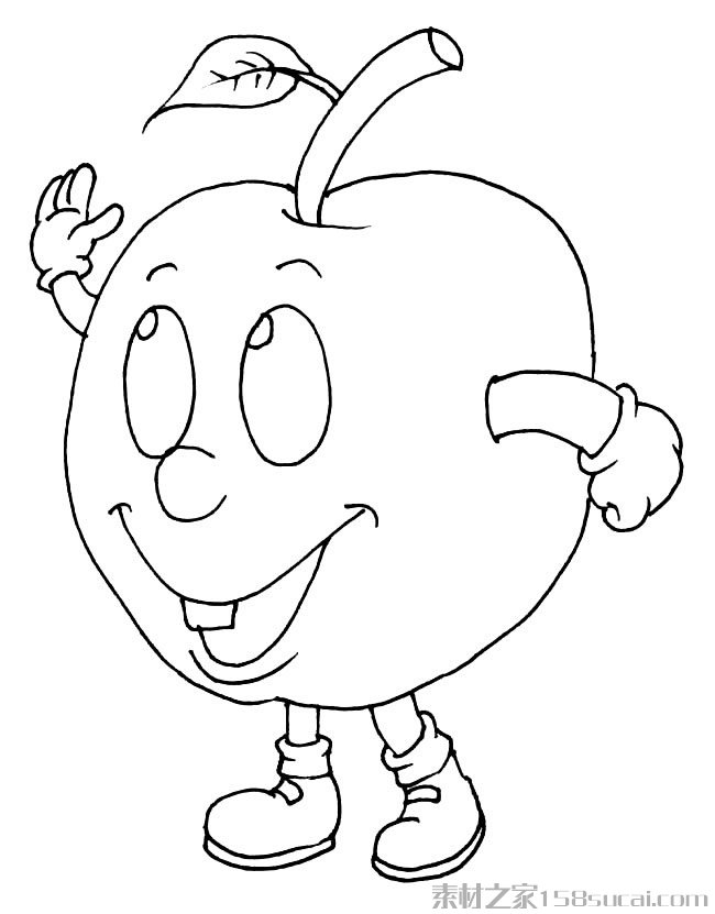 卡通苹果简笔画图片